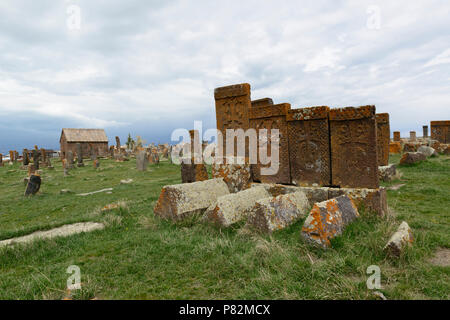 Armenia. The Noratus cemetery with many khachkars Stock Photo