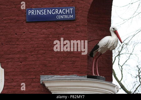 Statue White Stork in Amsterdam; Ooievaar in Amsterdam Photo Alamy