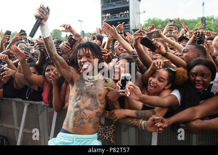 Swae Lee of Rae Sremmurd performing on the third day of the Wireless  Festival in Finsbury Park, north London Stock Photo - Alamy