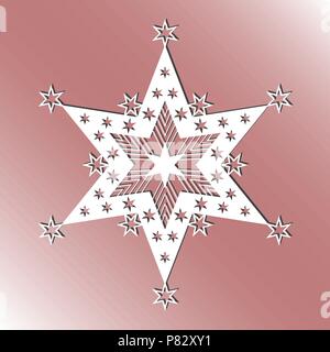 Cutting card. Laser cut  star vector panel. Cutout silhouette with star pattern. Filigree star pattern for paper cutting. white Stock Vector