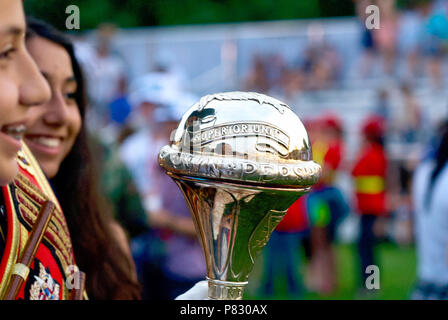 Fort Myer, Virginia, USA - June 13, 2018: Close-up of the mace held by CW2 Jac’kel Smalls, Drum Major of the U.S. Army Band 'Pershing's Own'. Stock Photo