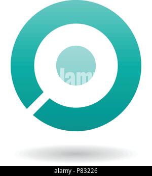 Vector Illustration of a Bold Persian Green Icon for Letter O isolated on a White Background Stock Vector