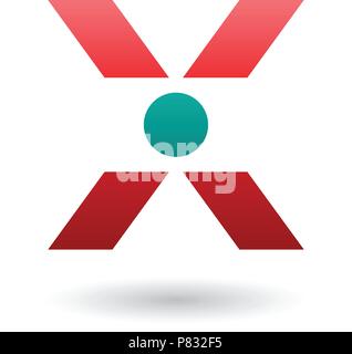 Vector Illustration of a Red Icon of Letter X with a Circle isolated on a White Background Stock Vector