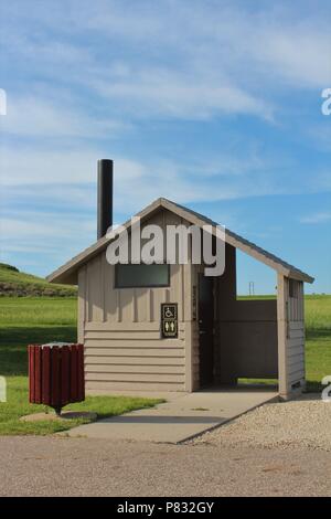 An Out House At Wilson Lake South Of Lucas Kansas Usa With Green