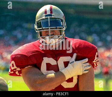 San Francisco 49ers guard Bruce Collie (L) and wide receiver Jerry