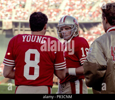 San Francisco, California, USA. 9th Jan, 1988. San Francisco 49ers vs  Minnesota Vikings at Candlestick Park Saturday, January 9, 1988. Vikings  beat 49ers 36-24. San Francisco 49ers Guard Bruce Collie (69) holds