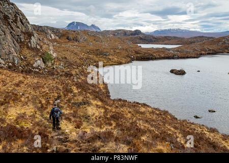 Baosbheinn from the Fairy Lochs, near Shieldaig (Gairloch), Highland Region, Scotland, UK Stock Photo