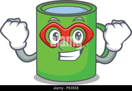 Superhero mug character cartoon style Stock Vector