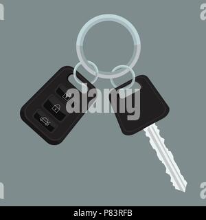 Vector Car keys with flat and solid color design. Stock Vector