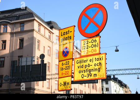 Schweden, Stockholm, Verkehrsschilder Stock Photo