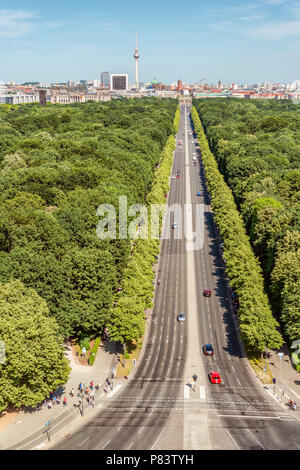 Berlin city view seen from the Victory Column at Tiergarten Park, Germany Stock Photo