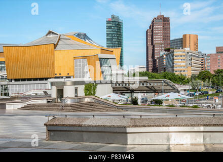 Berlin Philharmonic concert hall, Potsdamer Platz, Germany Stock Photo