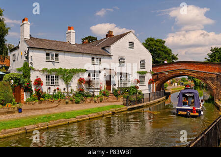 Bridgewater canal in Lymm village, Warrington, Cheshire, England, UK. Stock Photo