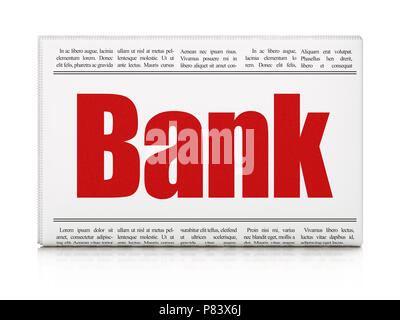 Currency concept: newspaper headline Bank Stock Photo
