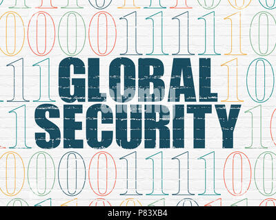Protection concept: Global Security on wall background Stock Photo