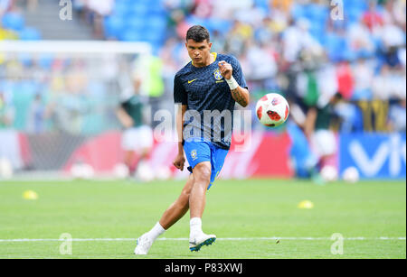 SAMARA, RUSSIA - JULY 02: Thiago Silva of Brazil during the 2018 FIFA World Cup Russia Round of 16 match between Brazil and Mexico at Samara Arena on July 2, 2018 in Samara, Russia. (Photo by Lukasz Laskowski/PressFocus/MB Media) Stock Photo