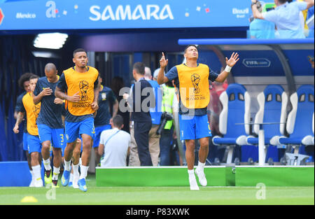 SAMARA, RUSSIA - JULY 02: Thiago Silva of Brazil during the 2018 FIFA World Cup Russia Round of 16 match between Brazil and Mexico at Samara Arena on July 2, 2018 in Samara, Russia. (Photo by Lukasz Laskowski/PressFocus/MB Media) Stock Photo