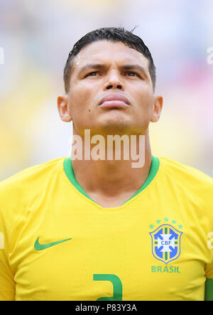 SAMARA, RUSSIA - JULY 02: Thiago Silva of Brazil during the 2018 FIFA World Cup Russia Round of 16 match between Brazil and Mexico at Samara Arena on July 2, 2018 in Samara, Russia. (Photo by Lukasz Laskowski/PressFocus/MB Media) Stock Photo