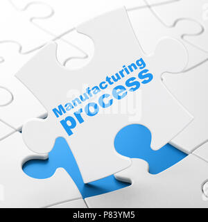 Industry concept: Manufacturing Process on puzzle background Stock Photo