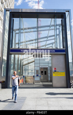 Entrance to the new Tottenham Court Road station, London, UK Stock Photo