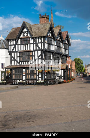 The Black and White House Museum, a preserved 17th Century timber framed landmark building in Hereford city centre, Herefordshire, England UK Stock Photo