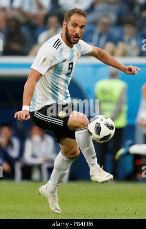 SAINT PETERSBURG, RUSSIA - JUNE 26: Gonzalo Higuain of Argentina national team during the 2018 FIFA World Cup Russia group D match between Nigeria and Argentina at Saint Petersburg Stadium on June 26, 2018 in Saint Petersburg, Russia. (MB Media) Stock Photo