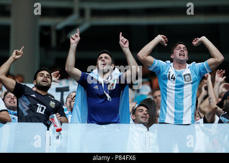 SAINT PETERSBURG, RUSSIA - JUNE 26: Argentina supporters during the 2018 FIFA World Cup Russia group D match between Nigeria and Argentina at Saint Petersburg Stadium on June 26, 2018 in Saint Petersburg, Russia. (MB Media) Stock Photo