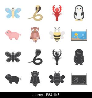 An unrealistic black,cartoon animal icons in set collection for design. Toy animals vector symbol stock  illustration. Stock Vector