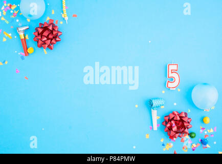 Birthday party background, close up, top view Stock Photo