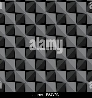 Vector papper stickers cut-out tile grey seamless pattern Stock Vector
