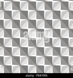 Vector papper stickers cut-out tile grey on white seamless pattern Stock Vector