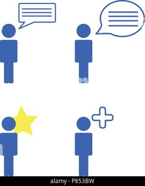 Icon set - Blue man - Vector Stock Vector