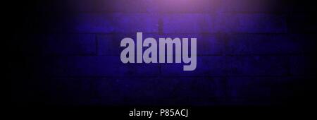 Vignette and light on purple brick wall background Stock Photo