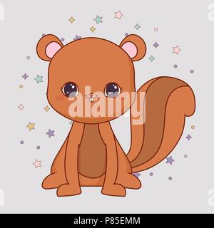 cute squirrel icon over gray background, colorful design. vector illustration Stock Vector