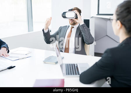 Businessman Using VR Stock Photo