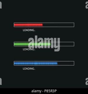 Progress loading bar with lighting. Concept technology. Vector illustration Stock Vector