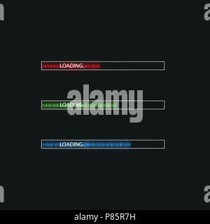 Progress loading bar with lighting. Concept technology. Vector illustration Stock Vector