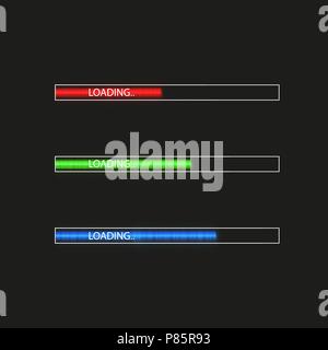Progress loading bar with lighting. Concept technology. Vector illustration Stock Vector