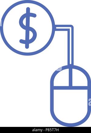 Icon - Mouse connected to dollar - Vector Stock Vector