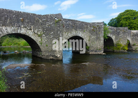 Wales, Pembrokeshire, Llechryd, river Teifi bridge Stock Photo