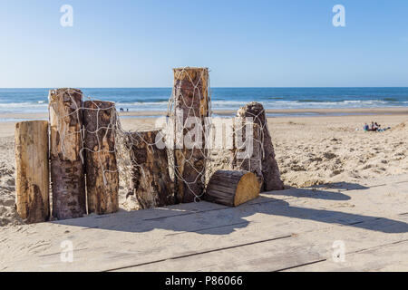 Sunny beach scene Netherlands Stock Photo