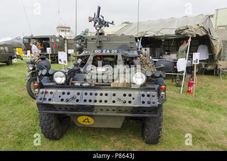 Daimler a Ferret a British army armoured car  at a military vehicle display. Introduced in 1952 by Daimler Stock Photo