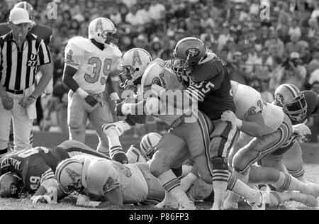 San Francisco, California, USA. 13th Dec, 1981. San Francisco 49ers vs. Houston  Oilers at Candlestick Park Sunday, December 13. 1981. 49ers beat Oilers  28-6. San Francisco 49ers Line Backer Jack ''hacksaw'' Reynolds (