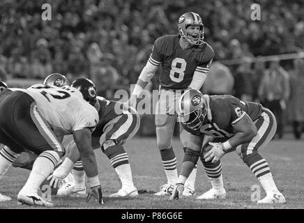 Joe Montana of the San Francisco 49rs during a game at Candlestick Park in  San Francisco, California 1986 Credit: Ross Pelton/MediaPunch Stock Photo -  Alamy