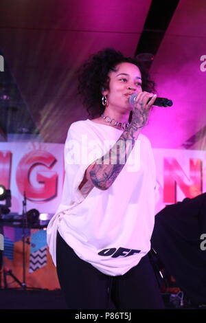 New Orleans, LA, USA. 7th July, 2018. Ella Mai performs at the Essence Festival, July 7, 2018 at the Mercedes Superdome in New Orleans, LA. Credit: Walik Goshorn/Media Punch/Alamy Live News Stock Photo