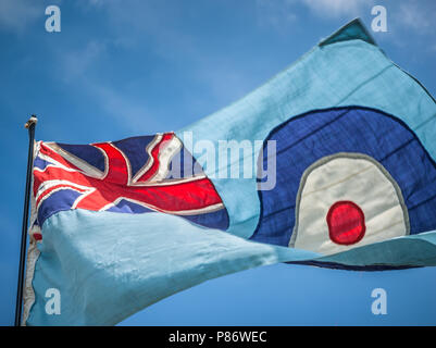 London, UK. 10th July, 2018. British RAF flying in the wind. it is the oldest independent air force in the world marking it's 100th year in 2018. Credit: Ian Hubball/Alamy Live News