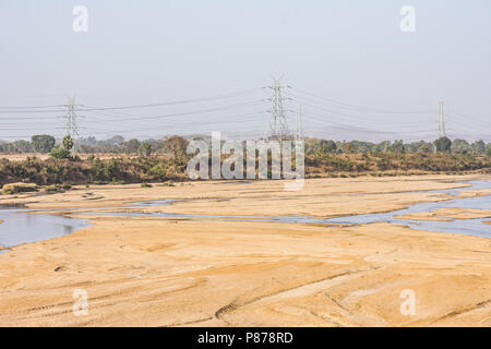 transparent water close view of River  sand looking awesome in summer season. Stock Photo