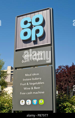 Coop store sign in Plymouth Devon England UK Stock Photo