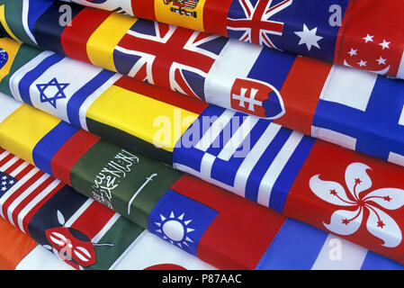 1999 HISTORICAL LINES OF NATIONAL FLAGS Stock Photo