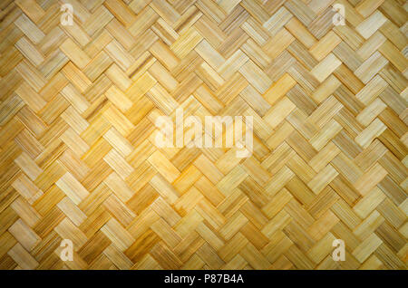 Yellow bamboo wood, bamboo wood popular weave. Stock Photo